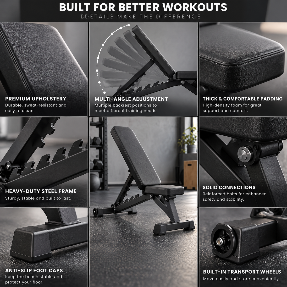 Adjustable Incline Weight Bench — view 3