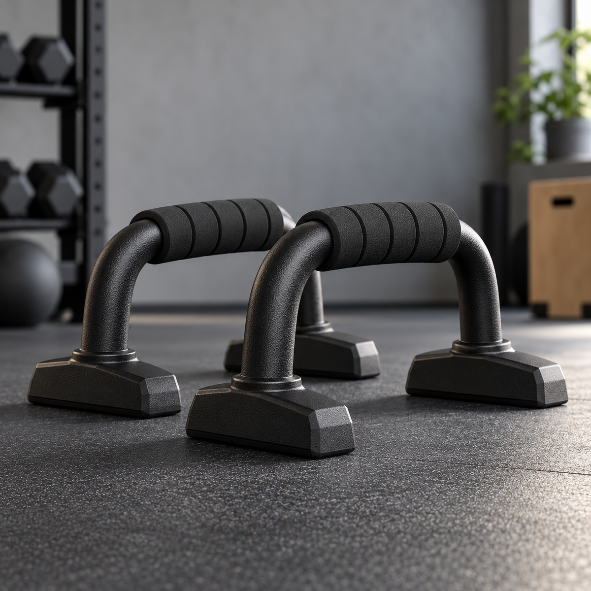 Matte Steel Push-Up Bars with Grip Handles — view 1