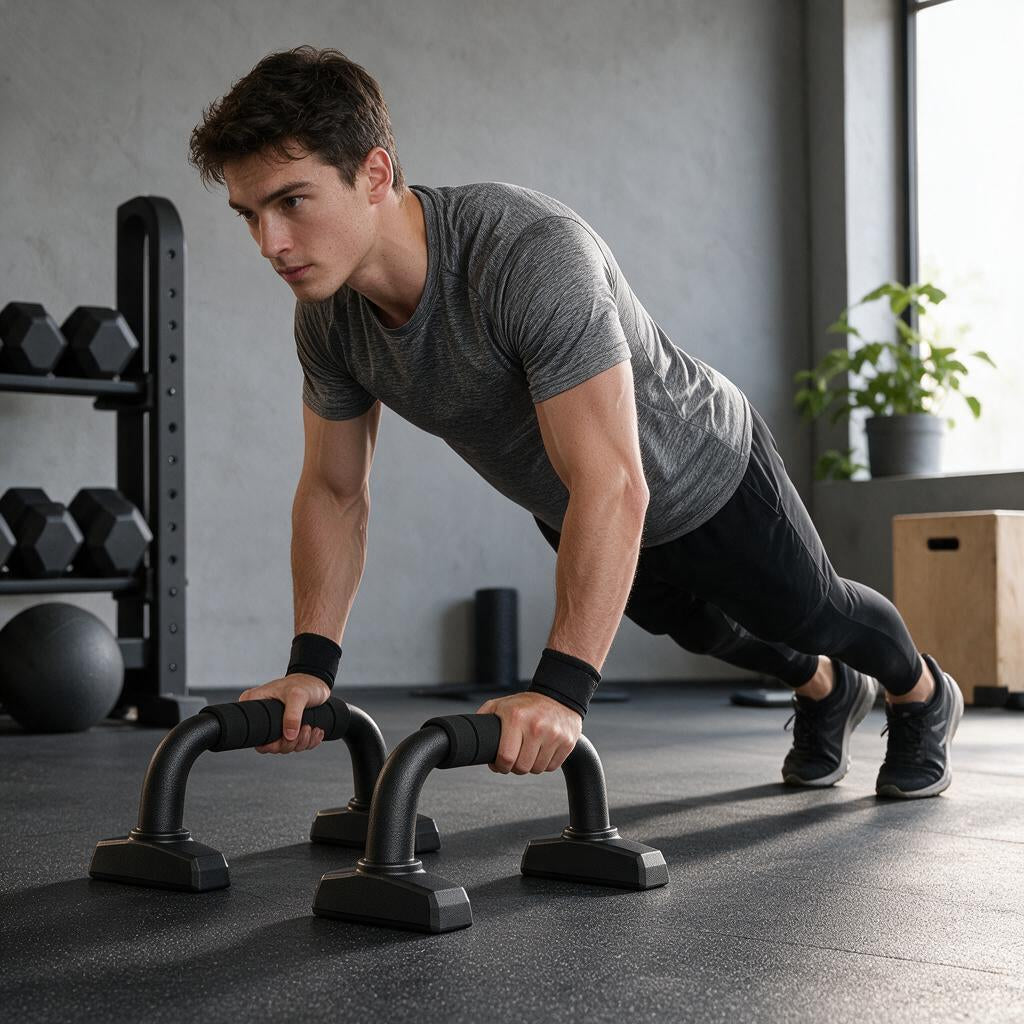 Matte Steel Push-Up Bars with Grip Handles — view 2