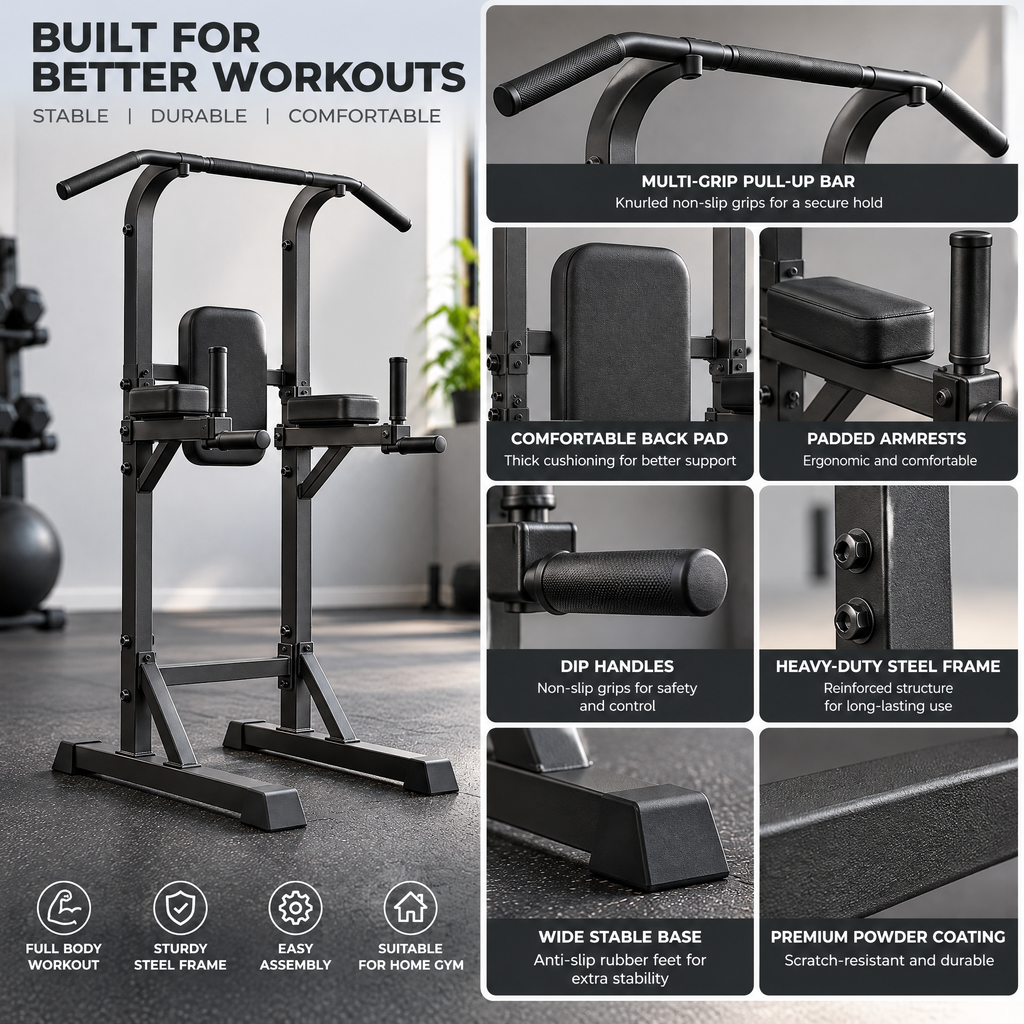Multi-Function Pull-Up and Dip Power Tower — view 3