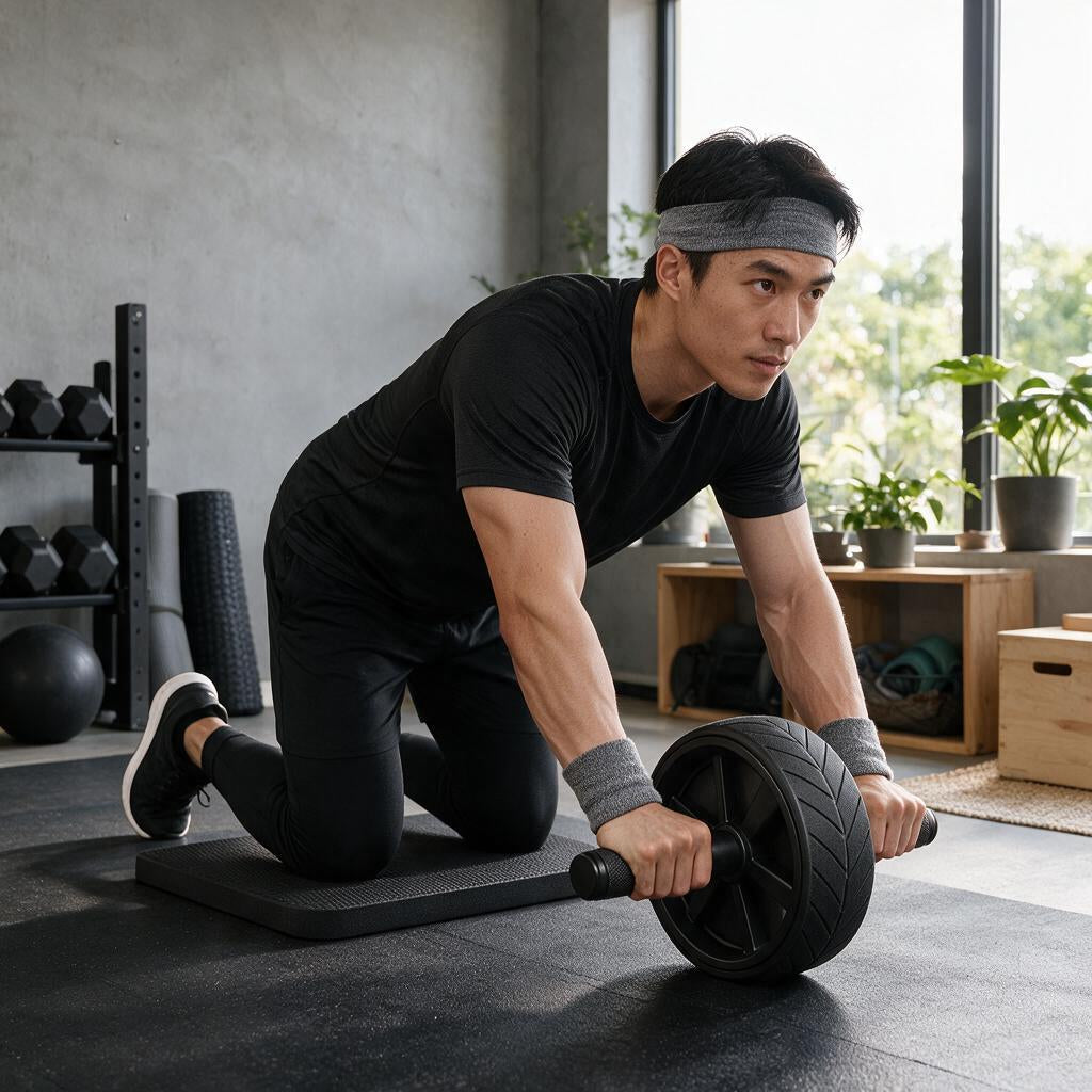 Textured Ab Roller with Knee Pad — view 2