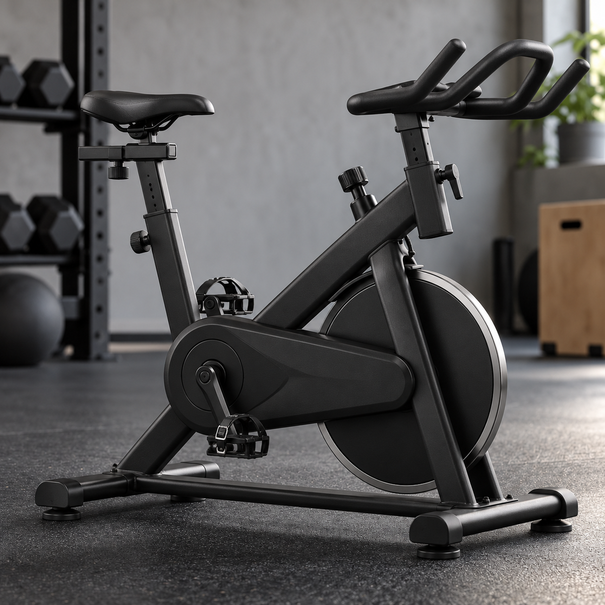 Matte-Black Indoor Cycling Bike — view 1